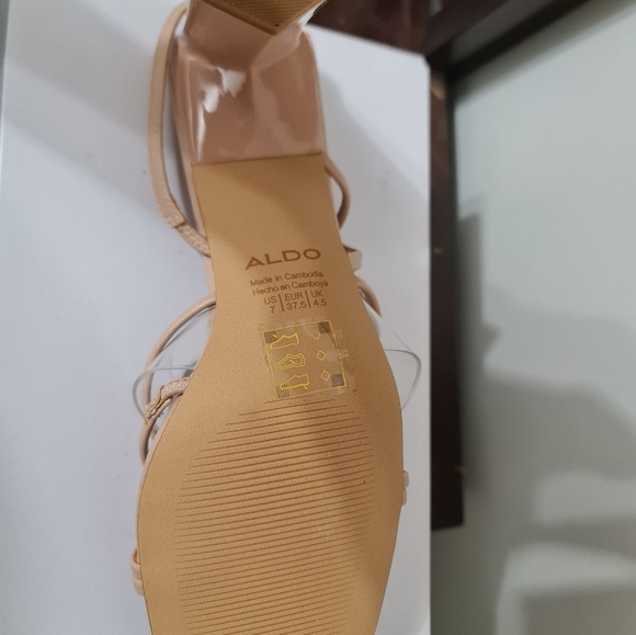 Aldo womens Jennifer270 Bone Women Synthetic Dress Sandals Heeled Sandal - Picture 2 of 6